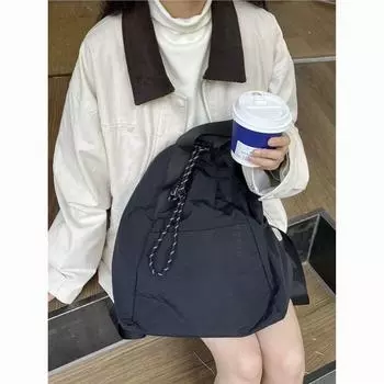 Повседневная сумка-рюкзак в студенческом стиле 2024 года, новый вместительный черный студенческий рюкзак, универсальная сумка через плечо чёрный