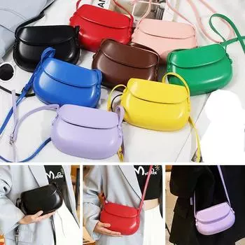 Повседневная сумка-саквояж цвета конфет, слинг-сумка, сумка-седло, простая женская сумка через плечо синий