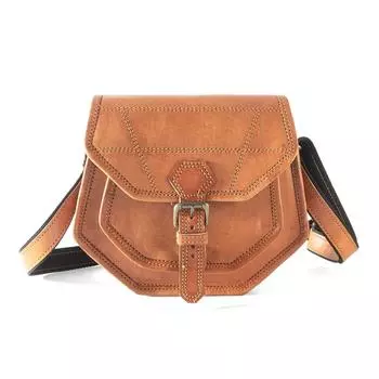 Повседневная сумка-слинг из козьей кожи для девочек и женщин. Сумка бежевого цвета. 9 x 7 x 3 in дубильная кора