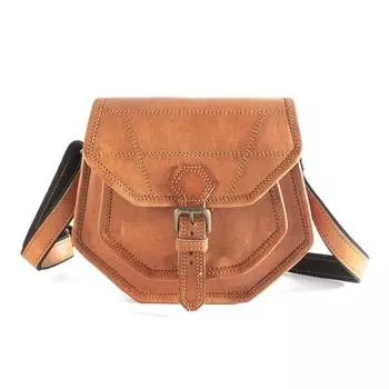 Повседневная сумка-слинг из козьей кожи для девочек и женщин. Сумка бежевого цвета. 9 x 7 x 3 in дубильная кора
