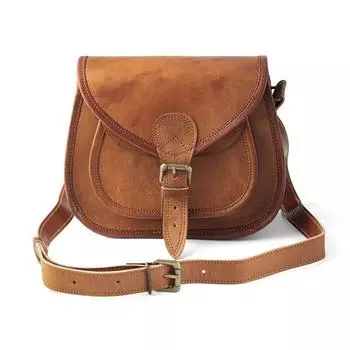 Повседневная сумка-слинг из козьей кожи для девочек и женщин. Винтажная сумка через плечо. 9 x 7 x 3 in дубильная кора