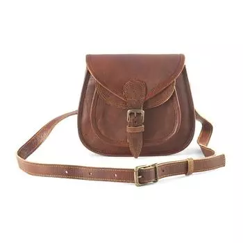 Повседневная сумка-слинг из козьей кожи для девочек и женщин. Стильная коричневая сумка через плечо. 9 x 7 x 3 in коричневый