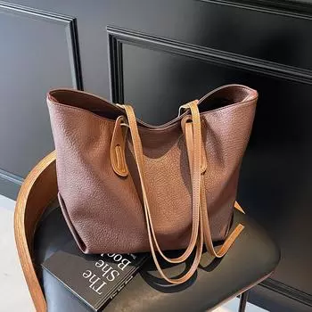 Повседневная сумка-тоут большой емкости для поездок на работу, женская зимняя сумка через плечо в стиле ретро для студентов 42*18*29 хаки