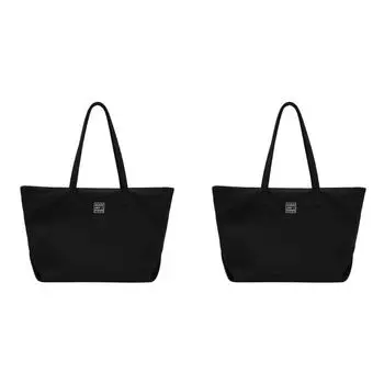 Повседневная сумка-тоут, нейлоновая сумка через плечо, большая модная сумка для женщин (черный)