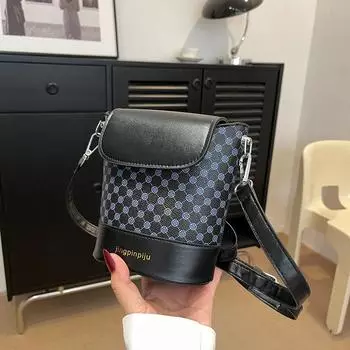 Повседневная сумка тренд ретро сумка-ведро модная сумка весна 2024 новая простая модная сумка для поездок на работу чёрный