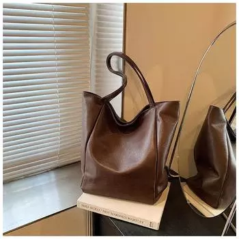 Повседневная сумка в стиле ретро для поездок на работу, женская, новая, 2024, наплечная сумка для осени и зимы, студенческая сумка-тоут чёрный