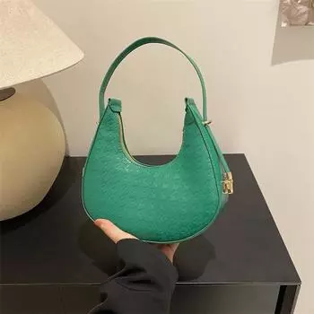 Повседневная сумка в стиле ретро для женщин 2024 года, новая весенняя сумка в иностранном стиле с текстурой и каменным узором, переносная сумка для пельменей чёрный