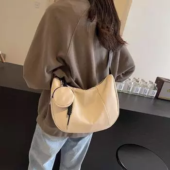 Повседневная сумка женская 2024 новая модная популярная сумка через плечо большой вместимости сумка-мессенджер для поездок на работу бежевый