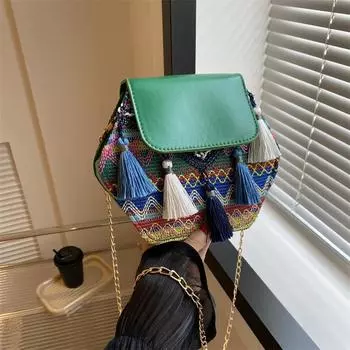 Повседневная сумка женская летняя 2024 года, новая модная простая сумка через плечо, модная сумка-мессенджер в иностранном стиле, маленькая круглая сумка на цепочке зелёный