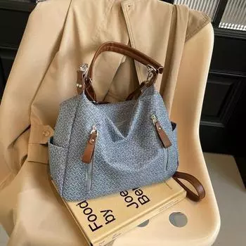 Повседневная сумка Женская сумка-тоут Большая вместительная сумка-мессенджер на осень 2024 года, новая универсальная сумка через плечо для студентов колледжей