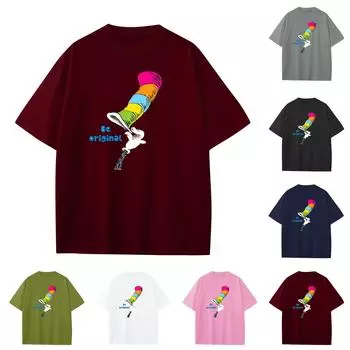 Повседневная свободная футболка с принтом «Пасха» для мальчиков и девочек, круглый вырез, короткий рукав, свитер 130 белый