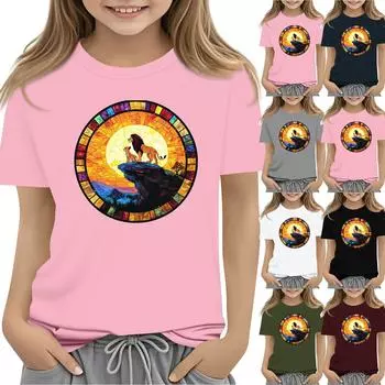 Повседневная свободная футболка с принтом «Пасха» для мальчиков и девочек, круглый вырез, короткий рукав, свитер 100