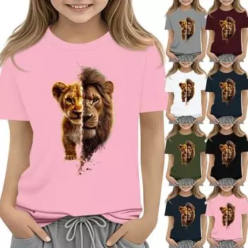 Повседневная свободная футболка с принтом «Пасха» для мальчиков и девочек, круглый вырез, короткий рукав, свитер 110 белый