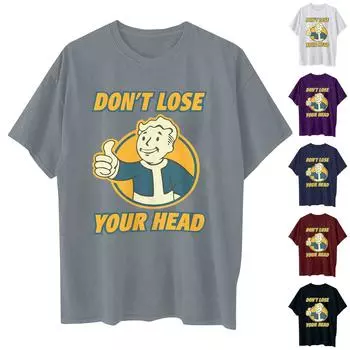 Повседневная свободная футболка с принтом, пуловер с круглым вырезом, топ с короткими рукавами L чёрный