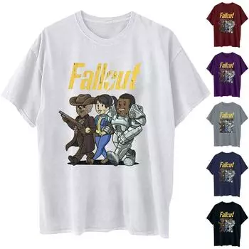 Повседневная свободная футболка с принтом, пуловер с круглым вырезом, топ с короткими рукавами L чёрный