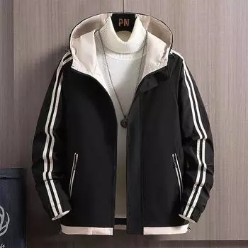 Повседневная свободная куртка в тон цвета, мужская модная куртка для подростков, весна и осень, тонкий красивый топ M чёрный