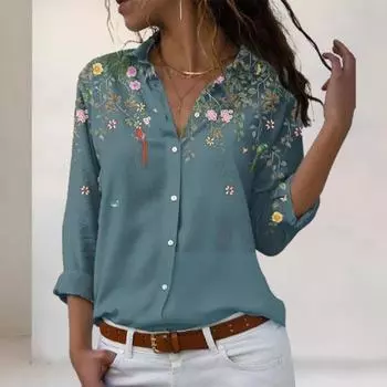 Повседневная свободная рубашка большого размера с цветочным принтом средней длины, однобортная, с коротким рукавом, с отложным воротником, летняя футболка, одежда S розовый