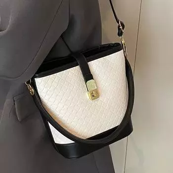 Повседневная Текстура Алмазная Вмятина Сумка-ведро Новая Модная Сумка Через Плечо Универсальная Сумка-Ведро С Бриллиантами