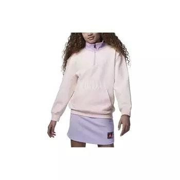 Повседневная толстовка Jordan Fundamentals Color Block с воротником-стойкой и полумолнией Детская толстовка Washed-Pink HF2378-685 M