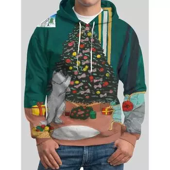 Повседневная толстовка осень-зима с 3D-принтом, мужская толстовка с капюшоном, узор на Хэллоуин, Рождество, модная спортивная одежда, пуловеры с длинными рукавами S