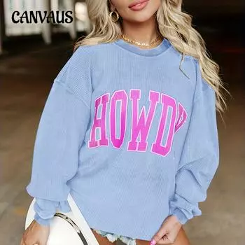 Повседневная толстовка с буквенным принтом, женская, большого размера, однотонная, свободная, с круглым вырезом, с длинными рукавами S фиолетовый