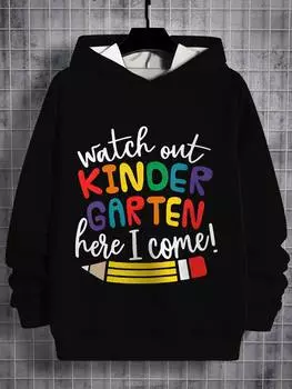 Повседневная толстовка с капюшоном для мальчиков, 3D-печать, новый принт Harajuku с английскими буквами, спортивный стиль, индивидуальный уличный принт, повседневная повседневная толстовка с капюшоном 100