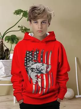 Повседневная толстовка с капюшоном для мальчиков, принт Shinharajuku с рыбками, меняющими цвет, спортивный стиль, индивидуальный уличный принт, повседневная толстовка с капюшоном для путешествий 100