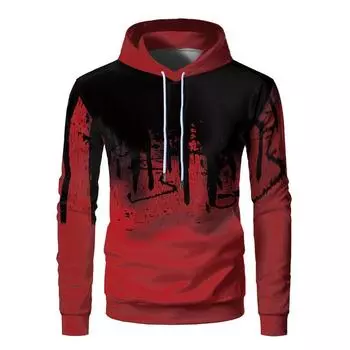 «Повседневная толстовка с капюшоном, напечатанная на 3D-принтере, для занятий спортом на открытом воздухе, осень-зима 2024 года» XXXL белый