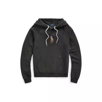 Повседневная толстовка с капюшоном с вышитым логотипом Polo Ralph Lauren, женская толстовка с капюшоном, черная 211800246-004 XS