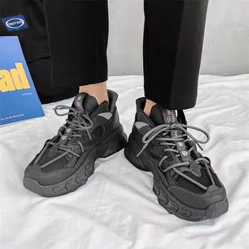 Повседневная трендовая универсальная мужская старая обувь Новая молодежная летняя сетчатая дышащая мужская обувь Амортизирующая нескользящая мужская спортивная обувь 39 белый