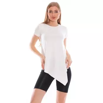 Повседневная туника из вискозной ткани с перекрестным вырезом