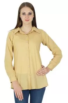 Повседневная туника женская верхняя одежда в стиле бохо рубашка одежда хлопок летний сарафан 14 бежевый