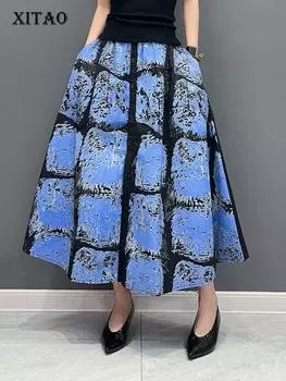 Повседневная юбка XITAO с принтом LYD1706