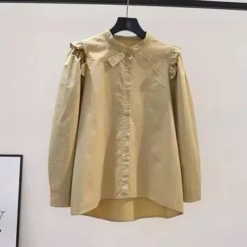 Повседневная удобная и универсальная белая рубашка, женский дизайнерский костюм с бантом, шикарная милая блузка в иностранном стиле, темперамент, элегантный модный топ S белый