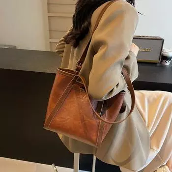 Повседневная универсальная большая сумка-тоут для детей и мам 2024 года, новый модный тренд, иностранный стиль, корейская версия, женская сумка через плечо покинуть белый