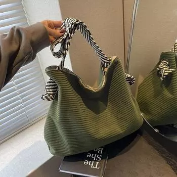 Повседневная универсальная большая вместительная сумка-тоут с широким плечевым ремнем на одно плечо для женщин, сезонная сумка премиум-класса для поездок на работу 35*11*32 бежевый