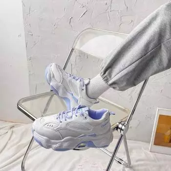 Повседневная универсальная обувь для папы на платформе, мужская весенняя новая дышащая удобная обувь с сеткой, мужские кроссовки для бега 35 синий