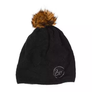 Повседневная вязаная шапка унисекс с кисточками 122400 TU чёрный