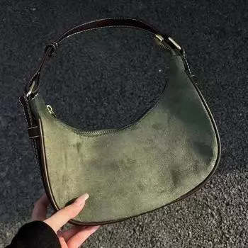 Повседневная зеленая сумка через плечо для женщин, новая винтажная горячая женская кожаная однотонная сумка через плечо, женская ретро-элегантная сумка-кошелек
