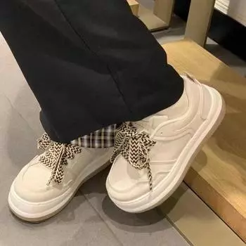 Повседневная зелено-белая обувь Matcha, женские летние новые повседневные туфли в классическом стиле, нишевые дизайнерские туфли с толстой подошвой 35 бежевый