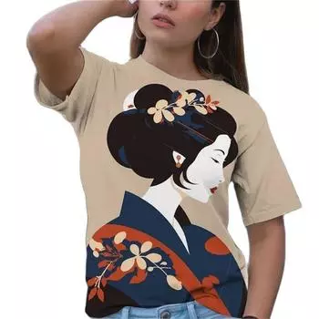 Повседневная женская футболка с 3D принтом Art Day для девочек, классическая простая краска с забавным узором, летняя модная женская футболка с короткими рукавами в стиле хип-хоп L