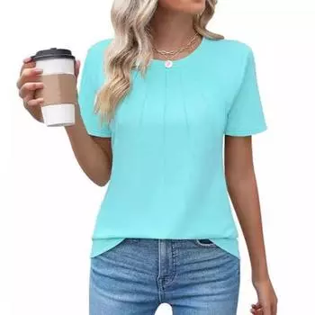 Повседневная женская футболка с круглым вырезом и полосками на груди, однотонная женская футболка, повседневный топ S белый