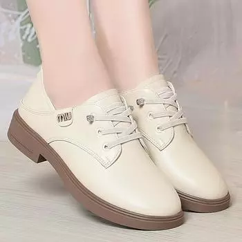 Повседневная женская кожаная обувь на весну и осень, удобная и легкая женская обувь, мягкие кожаные туфли на мягкой подошве 35