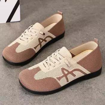 Повседневная женская летняя обувь, новые мягкие дышащие модные универсальные туфли-одиночки, летающие плетеные женские туфли, повседневные туфли на плоской подошве с одной педалью 36