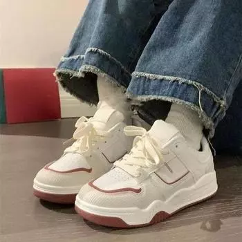 Повседневная женская обувь, белые туфли на толстой подошве, женская весенняя повседневная универсальная обувь, оригинальные нишевые туфли для доски 35