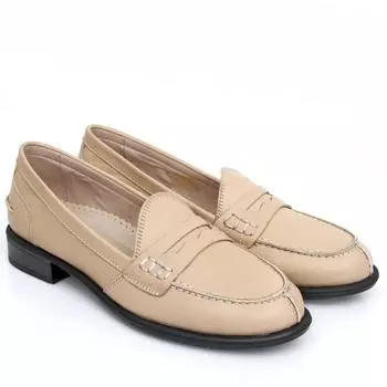 Повседневная женская обувь бездельников из натуральной кожи с круглым носком и коротким каблуком