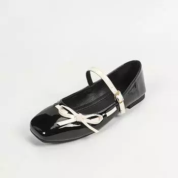 Повседневная женская обувь Элегантная женская обувь Балетки с бантом Круглый носок Большие размеры Платья Балетки Туфли Мэри Джейн для женщин 35