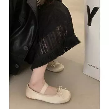 Повседневная женская обувь Элегантная женская обувь Балетки с круглым носком Туфли Мэри Джейн 40 чёрный