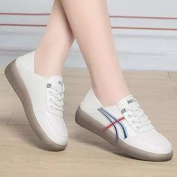 Повседневная женская обувь на весну и осень с мягкой нескользящей подошвой, удобная для путешествий белая обувь, женские туфли с подошвой из коровьей кожи 35