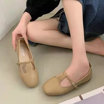 Повседневная женская обувь с неглубоким носком, женская обувь с мягким квадратным носком, элегантная осенняя удобная лодочка, осенние новые летние мокасины 35 чёрный